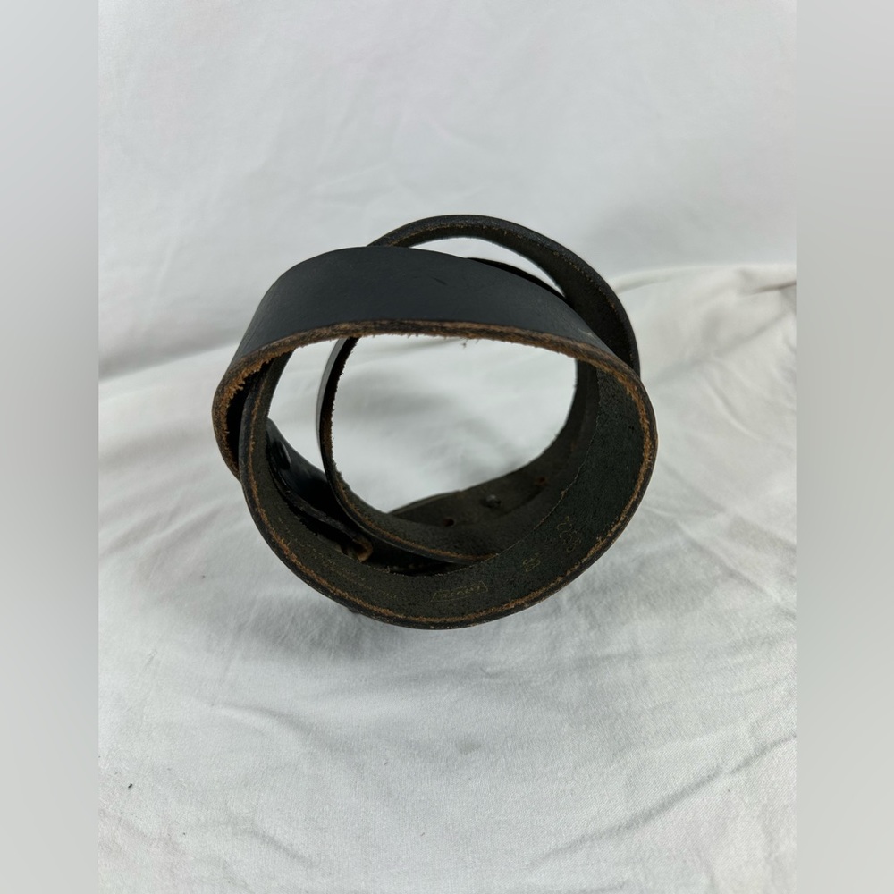 Vintage Bergamot Brass Works 1981 Rodeo cowboys belt buckle and black belt  38 - Picture 5 of 11